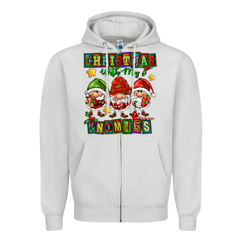 Christmas With My Gnomies Zipper Hoodie by FaDigitalArtStudio | Teevron