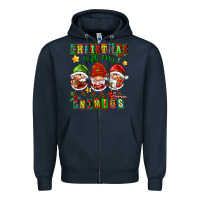 Navy christmas with my gnomies Zipper Hoodie - FaDigitalArtStudio