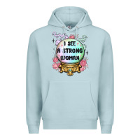 Blue Mist i see a strong woman Premium Hoodie - MaliasSmallBusiness