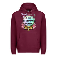 Burgundy i see a strong woman Premium Hoodie - MaliasSmallBusiness