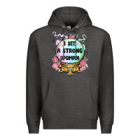 Charcoal Heather i see a strong woman Premium Hoodie - MaliasSmallBusiness