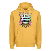 Mustard i see a strong woman Premium Hoodie - MaliasSmallBusiness