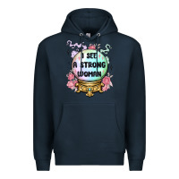 Navy i see a strong woman Premium Hoodie - MaliasSmallBusiness