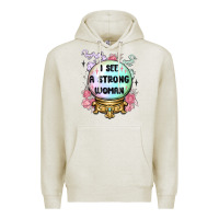 Oatmeal Heather i see a strong woman Premium Hoodie - MaliasSmallBusiness