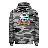 Slate Camo i see a strong woman Premium Hoodie - MaliasSmallBusiness