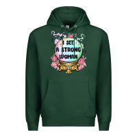 Sports Green i see a strong woman Premium Hoodie - MaliasSmallBusiness