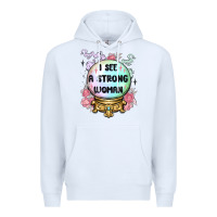 White i see a strong woman Premium Hoodie - MaliasSmallBusiness