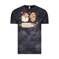 Cloud Black custom milk and cookies with santa Vintage Tee - MaliasSmallBusiness