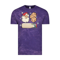 Cloud Purple custom milk and cookies with santa Vintage Tee - MaliasSmallBusiness