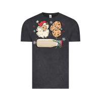 Vintage Black custom milk and cookies with santa Vintage Tee - MaliasSmallBusiness