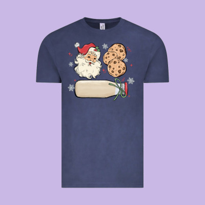 Vintage Tee custom milk and cookies with santa