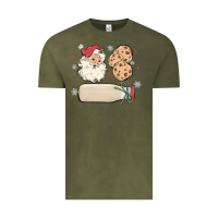 Vintage Olive custom milk and cookies with santa Vintage Tee - MaliasSmallBusiness