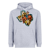 Heather Grey rodeo sunflower texas map Heavyweight Hoodie - JahusDesignShop