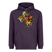 Plum rodeo sunflower texas map Heavyweight Hoodie - JahusDesignShop