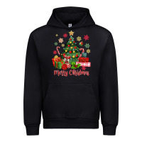 Black merry christmas tree with gift box Urban Hoodie - MaliasSmallBusiness