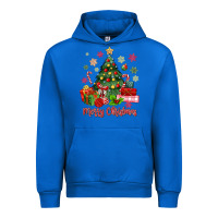 Cobalt merry christmas tree with gift box Urban Hoodie - MaliasSmallBusiness