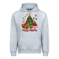 Heather Grey merry christmas tree with gift box Urban Hoodie - MaliasSmallBusiness