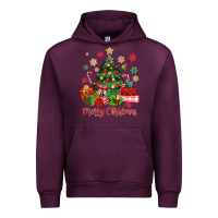 Mauve Wine merry christmas tree with gift box Urban Hoodie - MaliasSmallBusiness