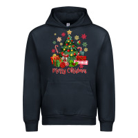 Navy merry christmas tree with gift box Urban Hoodie - MaliasSmallBusiness