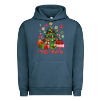 Pigment Midnight Navy merry christmas tree with gift box Urban Hoodie - MaliasSmallBusiness