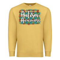 Antique Gold autism awareness puzzle background Premium Sweatshirt - Artiststas