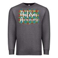 Charcoal Heather autism awareness puzzle background Premium Sweatshirt - Artiststas