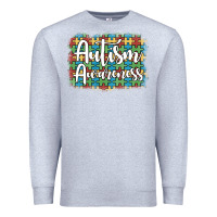Heather Grey autism awareness puzzle background Premium Sweatshirt - Artiststas