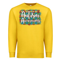 Lemon autism awareness puzzle background Premium Sweatshirt - Artiststas