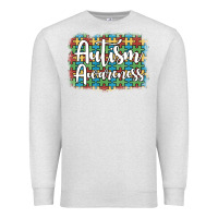 Oatmeal Heather autism awareness puzzle background Premium Sweatshirt - Artiststas