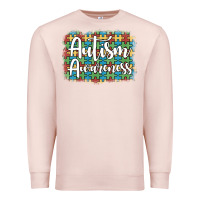 Pale Pink autism awareness puzzle background Premium Sweatshirt - Artiststas
