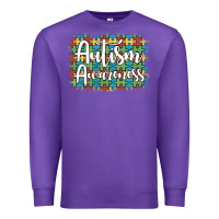 Purple autism awareness puzzle background Premium Sweatshirt - Artiststas