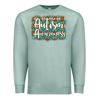 Seafoam autism awareness puzzle background Premium Sweatshirt - Artiststas