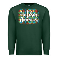 Sports Green autism awareness puzzle background Premium Sweatshirt - Artiststas