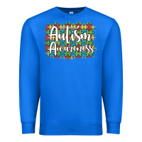 True Royal autism awareness puzzle background Premium Sweatshirt - Artiststas