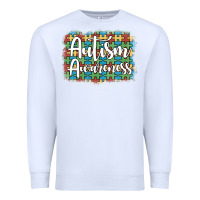 White autism awareness puzzle background Premium Sweatshirt - Artiststas