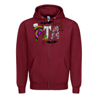 Burgundy pta Zipper Hoodie - CowhideDigitalArt