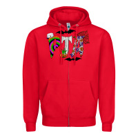 Red pta Zipper Hoodie - CowhideDigitalArt