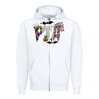White pta Zipper Hoodie - CowhideDigitalArt