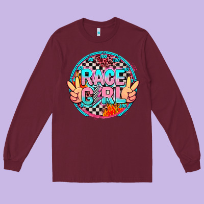 Race Girl Long Sleeve Tee Designed By Adodesignshop