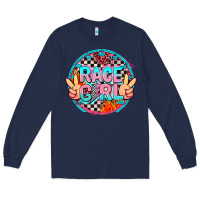Navy race girl Long Sleeve Tee - AdoDesignShop