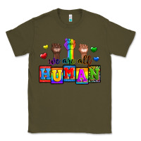 Army Green we are all human Classic Tee - Zillion Design Studio