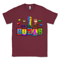 Burgundy we are all human Classic Tee - Zillion Design Studio