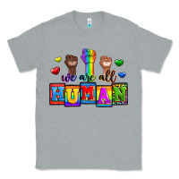 Heather Grey we are all human Classic Tee - Zillion Design Studio