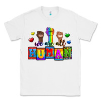 White we are all human Classic Tee - Zillion Design Studio