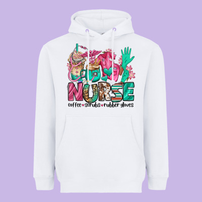 Nurse Coffee Scrubs Rubber Gloves Heavyweight Hoodie Designed By Jasminsmagicworld