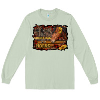 Matcha all i want for christmas is a horse brown horse Long Sleeve Tee - RanaPortraitStore