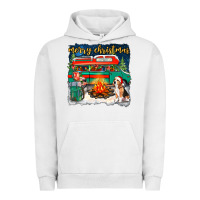 Pigment Lunar Rock Merry Christmas with camper van Urban Hoodie - NancyCooperArtShop