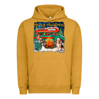 Pigment Peanut Butter Merry Christmas with camper van Urban Hoodie - NancyCooperArtShop
