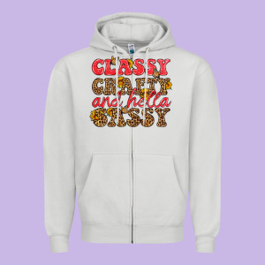 Classy Crafty And Hella Sassy Zipper Hoodie Designed By Hra Design Shop