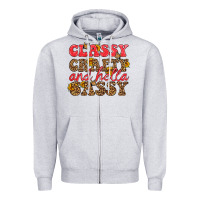 Heather Grey classy crafty and hella sassy Zipper Hoodie - HRA Design Shop